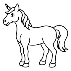 Stylized Unicorn Outline Graphic