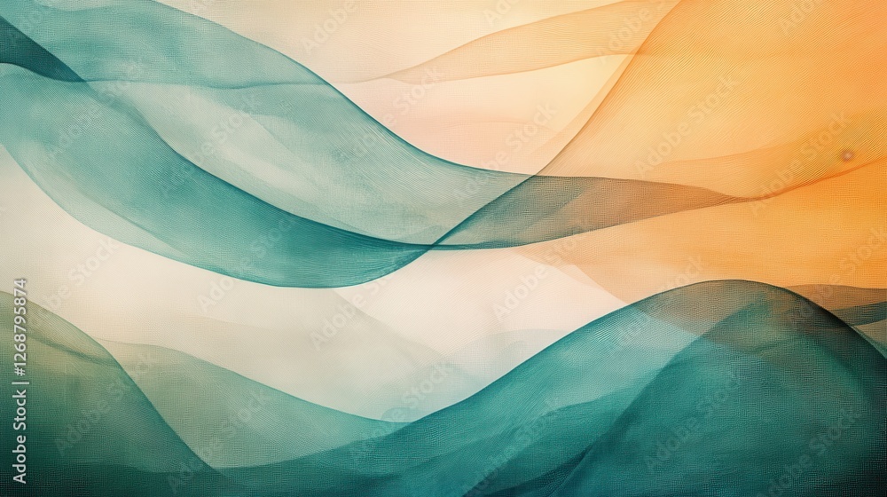 Poster soft gradient of abstract pencil strokes blending cool and warm tones in a seamless flow