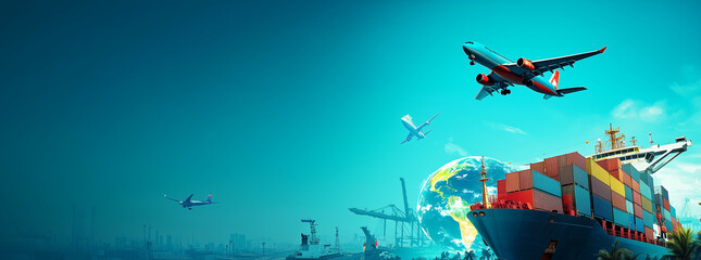 Global business logistics import export background logistics supply concept.
