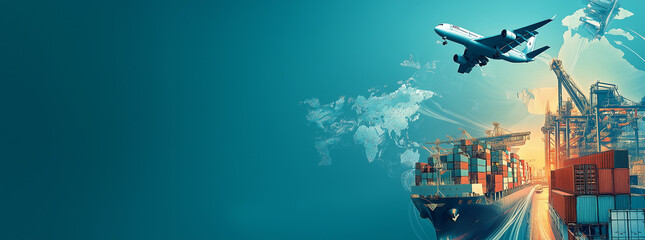 Global business logistics import export background logistics supply concept.