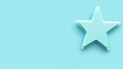 Fototapeta premium A Light Blue Star on a Pastel Blue Background