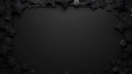 Fototapeta premium Black Star Shapes Frame Dark Background