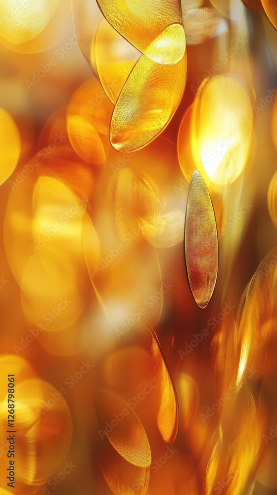 Aufkleber Vibrant golden-yellow backdrop with shimmering lights creating a warm and inviting atmosphere
