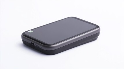 Black Mobile Payment Device Isolated on White Background for Marketing