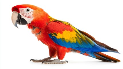 Obraz premium Vibrant Parrot Isolated on a White Background for Stock Use