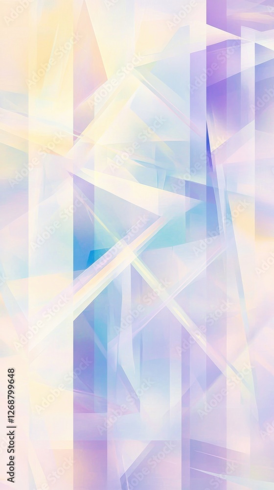 Poster soft abstract geometric design in pastel shades creating a serene and calming visual effect in moder