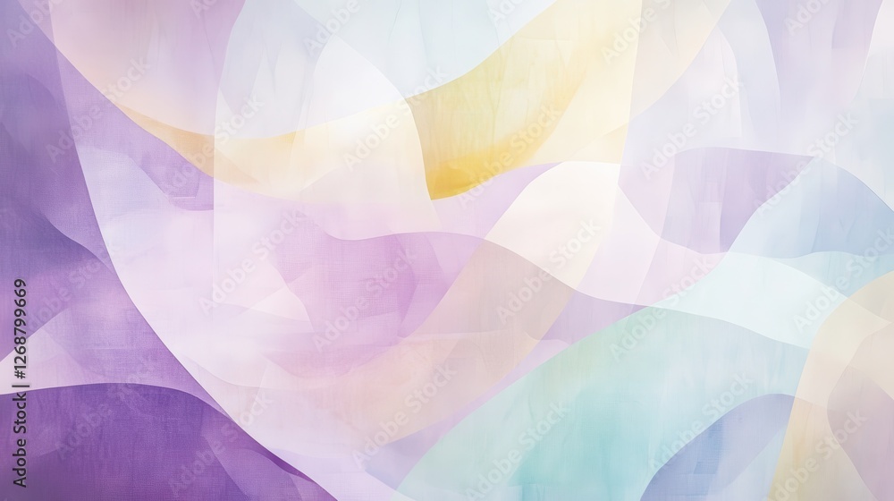 Poster Soft abstract geometric design in pastel colors creating a tranquil visual experience for relaxation and inspiration