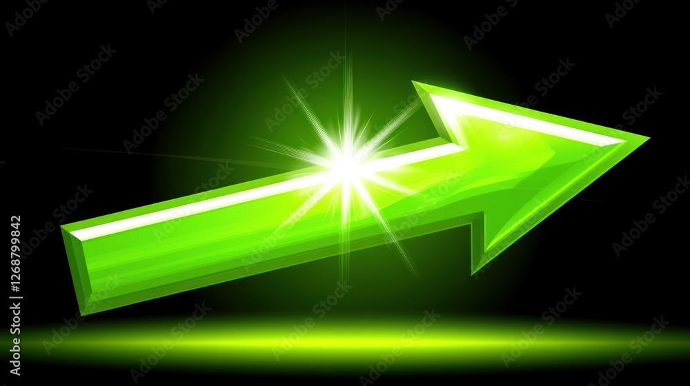 Poster dynamic green arrow symbolizing progress and direction