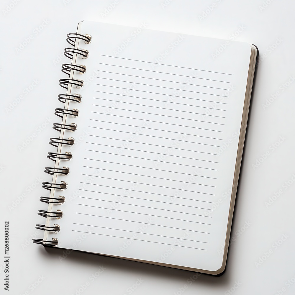 Poster Notebook with spiral binding resting on a white surface, ready for notes and creativity at any time