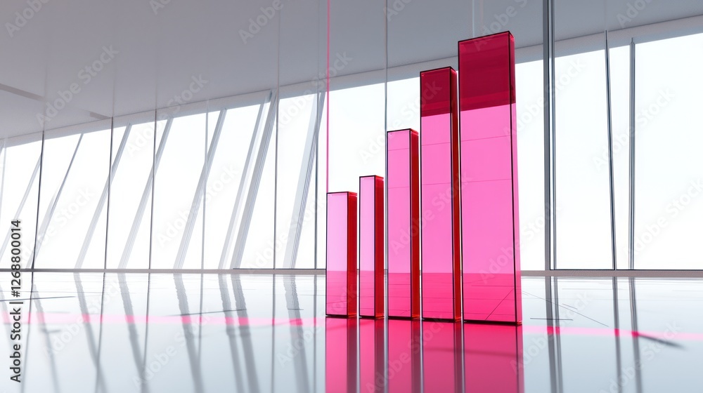 Poster visual representation of data trends in a modern office space