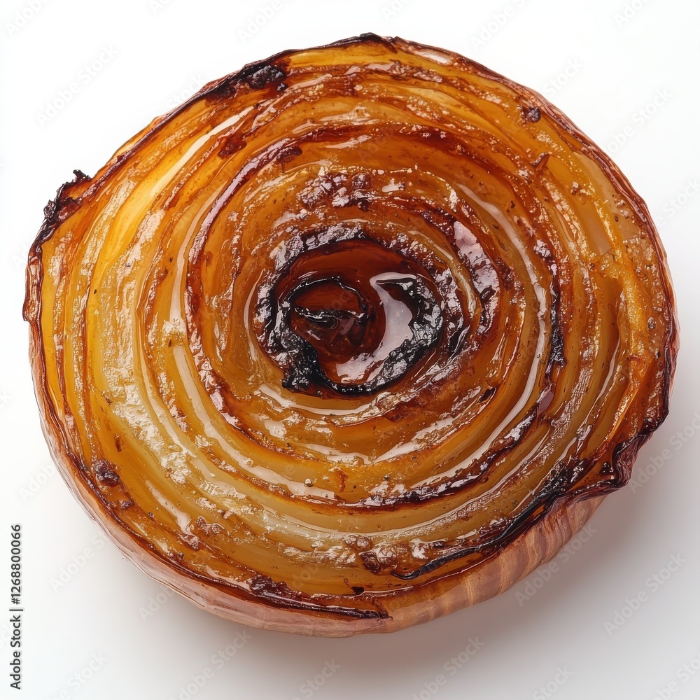 Poster Perfectly roasted onion slice with caramelized layers and rich flavor profile displayed on a simple background