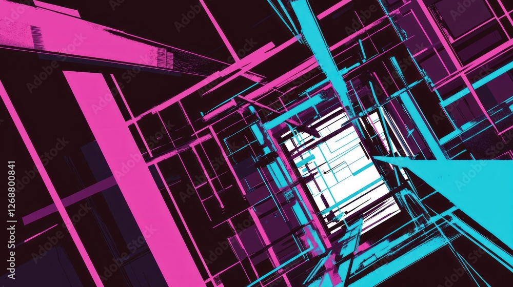 Aufkleber stunning abstract 3d visualization of geometric patterns in vivid colors