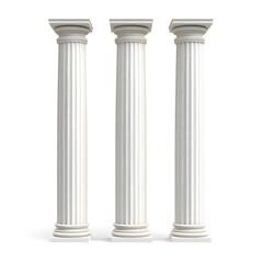 Classical Architectural Columns in White with Vertical Stripes