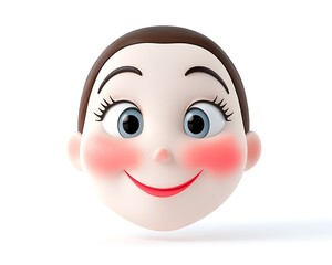 Fototapeta premium Playful Cartoon Face with Bright Eyes and Cheerful Expression
