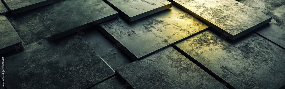 Fototapete Rugged metallic surface with gradient texture and depth creating a visually striking industrial aesthetic