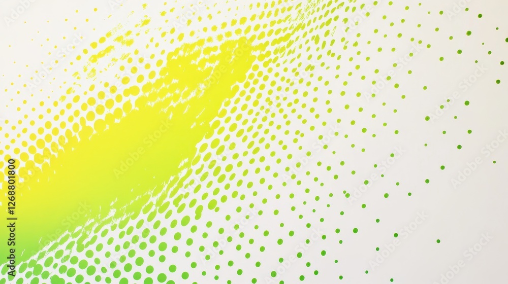 Poster playful halftone pattern in vibrant neon yellow creating a lively visual effect