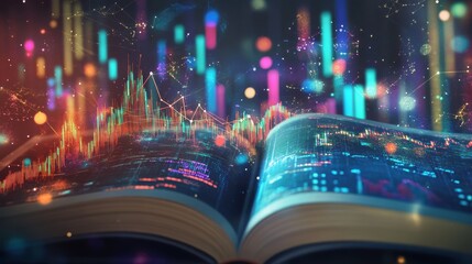 Polished representation of financial data with vibrant visuals and analytical graphs in an engaging format