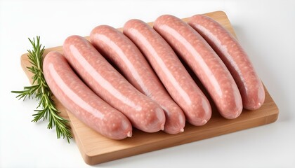 raw sausage isolated on white background