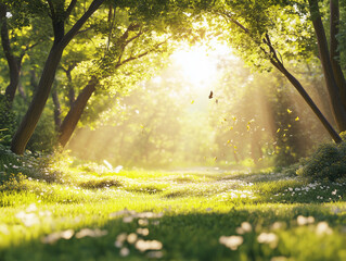 sun rays in the forest