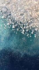 Fototapeta premium Swirls of seafoam green and white create a serene aquatic artwork with shimmering details