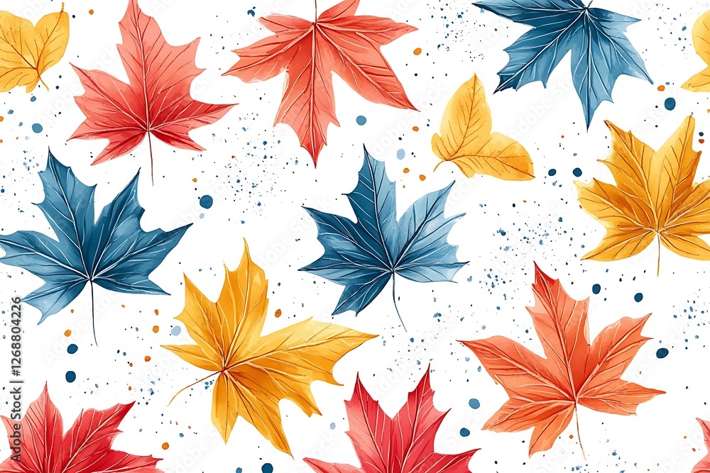 Poster maple autumn leaves background with copy space for text. vector illustration.