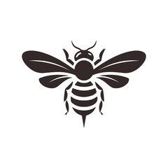 Fly Bee Logo Icon Vector Illustration Template Background Wallpaper with Simple Insect Design for Creative Branding and Modern Graphic Art