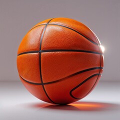 The Iconic Sphere of the Court: Ready for Action: A classic orange basketball, with its textured surface and black lines, sits poised, embodying the energy and potential of the game. A symbol of athle