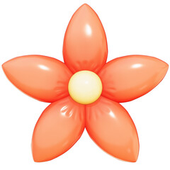 Easter Theme Cute Flower Deco on transparent background , 3D Rendering