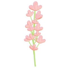 Easter Theme Cute Flower Deco on transparent background , 3D Rendering