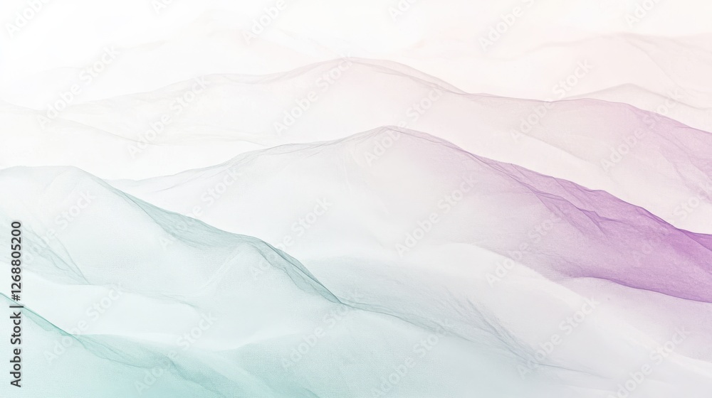 Poster soft and ethereal minimalist landscape with gentle hues at the break of dawn