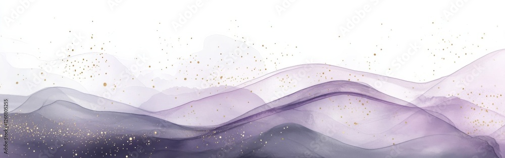 Aufkleber Muted gray pencil strokes create a serene gradient landscape with subtle sparkling highlights above gentle curves
