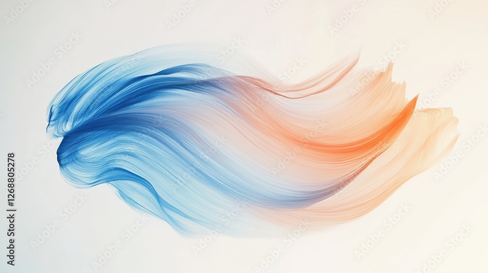 Aufkleber elegant pencil strokes create a flowing abstract art piece against a clean white background, showcas