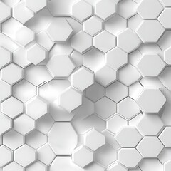 A seamless background design featuring a pattern of white hexagons. Ideal for modern aesthetics, this texture can be used in various digital projects.