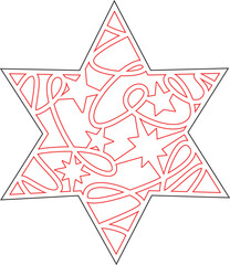 Christmas Tree Decoration Digital Vector File for Laser Cutter. Christmas Decoration.