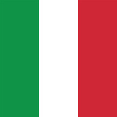 Obraz premium Flag of Italy. Italy square flag icon digital vector illustration