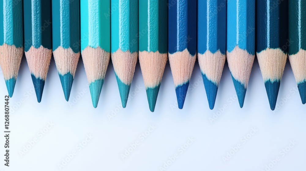 Aufkleber soft gradient pencil strokes showcasing a blend of blue shades for artistic expression and creativit
