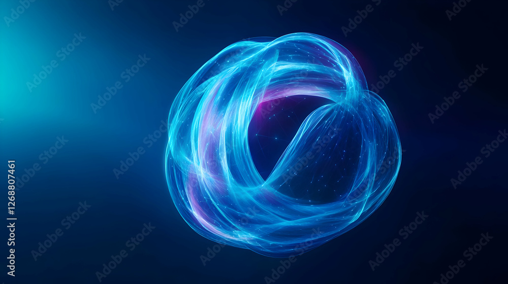 Poster vibrant abstract swirl of blue and purple light creating a dynamic visual effect.