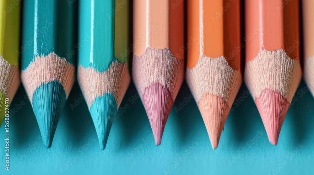 Aufkleber colorful gradient pencil strokes create a harmonious transition of hues on a vibrant backdrop