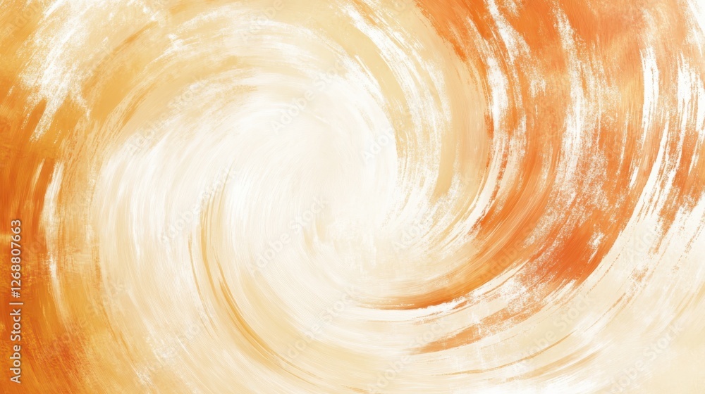 Aufkleber circular pencil strokes create a soft abstract design in warm orange and cream tones for tranquil am
