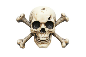  a human skull and bones isolated on a transparent background