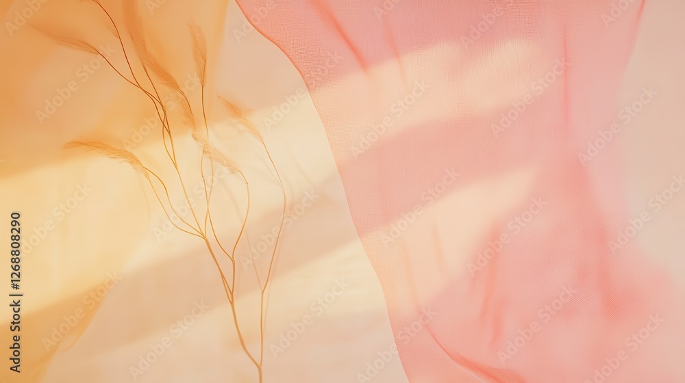 Aufkleber negative space design showcasing pastel colors and soft lines with elegant flow and natural forms