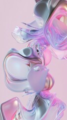 Organic flowing shapes with soft gradients and translucent colors evoke a sense of tranquility and modern artistry in abstract design