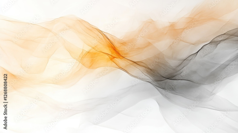 Aufkleber minimalist abstract composition featuring translucent strokes in muted amber tones showcasing serene