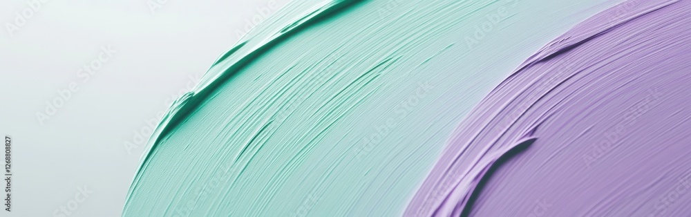 Poster minimalist strokes of green and lavender paint create a smooth transition on a textured canvas