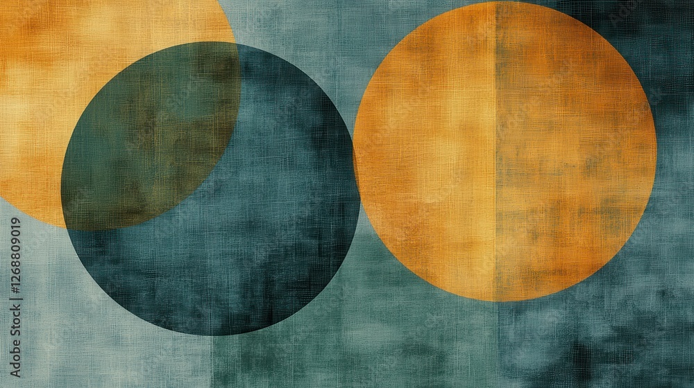 Poster minimalist pencil strokes create a visually striking composition featuring overlapping circles in so
