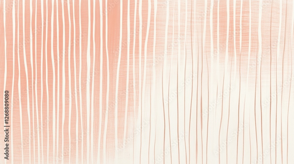 Aufkleber Minimalist pastel coral pencil strokes create a serene backdrop with soft textures suitable for various design projects