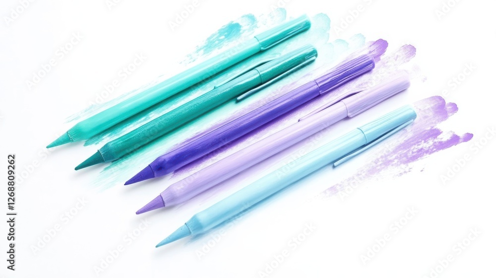Aufkleber Gradient layered pencil strokes create a visually striking composition with varied shades on a clean background
