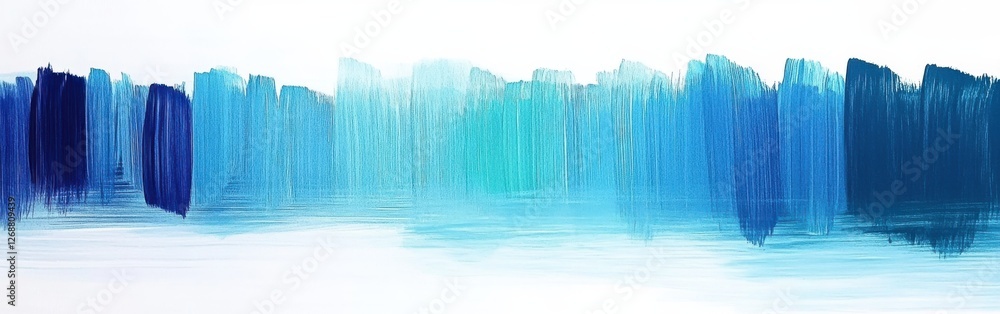 Aufkleber Beautiful gradient pencil strokes create a calming blue-toned composition with smooth transitions and blended hues
