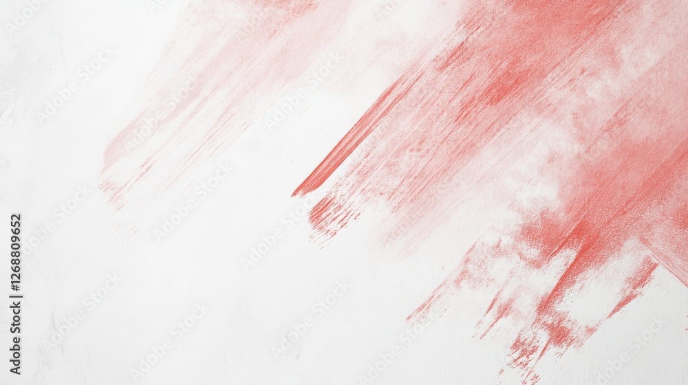 Aufkleber Elegant white background with a splash of soft coral paint creating an artistic ambiance for serene spaces