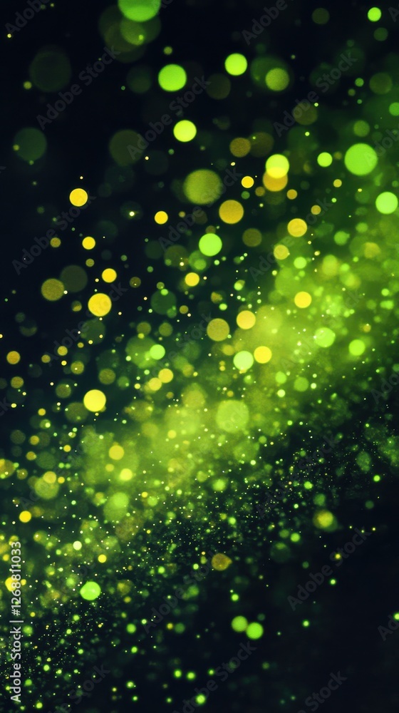 Aufkleber bright neon greens and yellows create a sparkling display resembling a cosmic dance of colors in an 